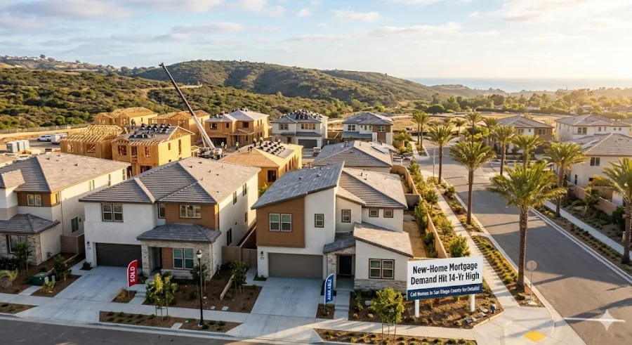 New-Home Mortgage Demand Hit 14-Yr High in San Diego