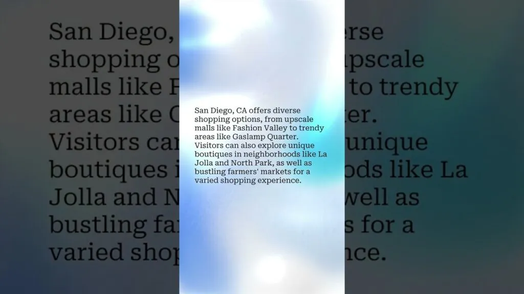 Shopping Options of San Diego
