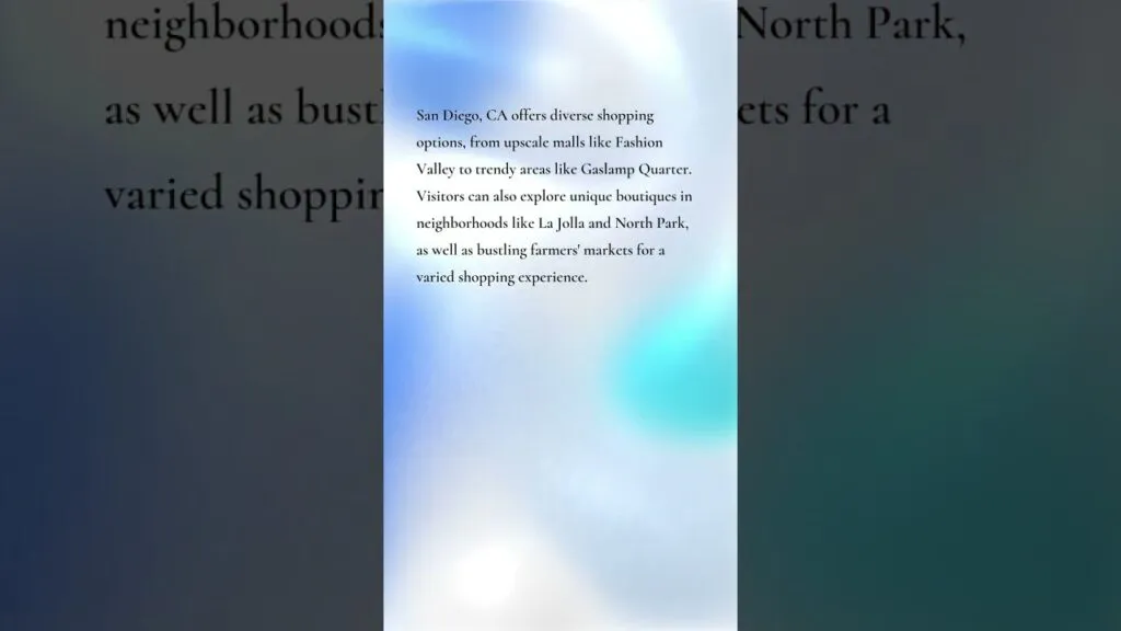 Shopping Options of San Diego