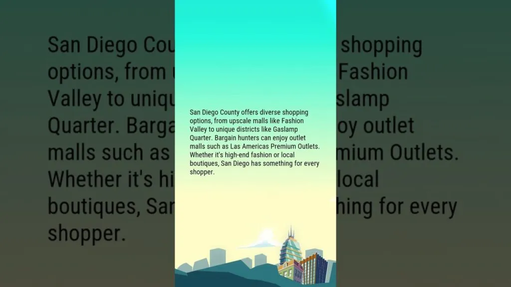 Shopping Options of San Diego County