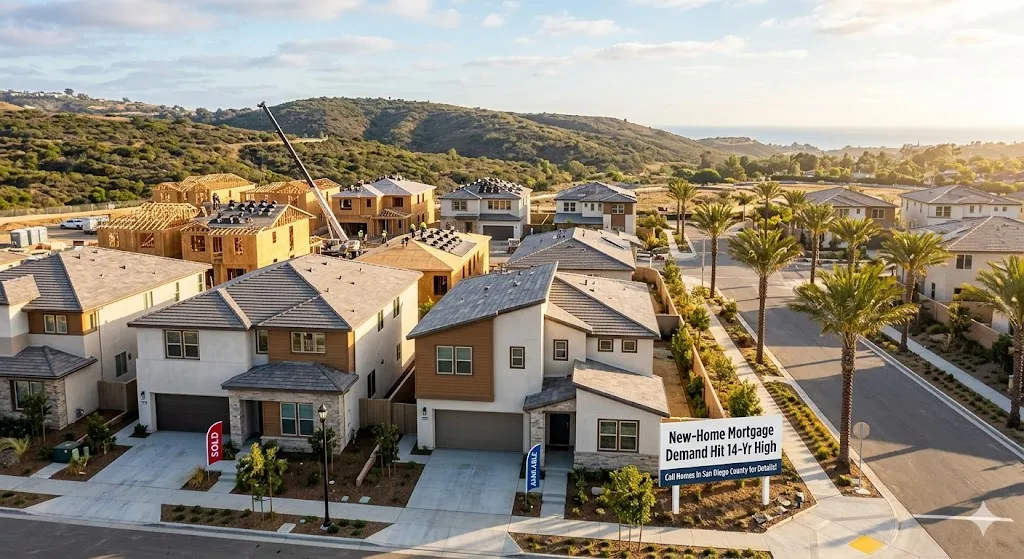 New-Home Mortgage Demand Hit 14-Yr High in San Diego